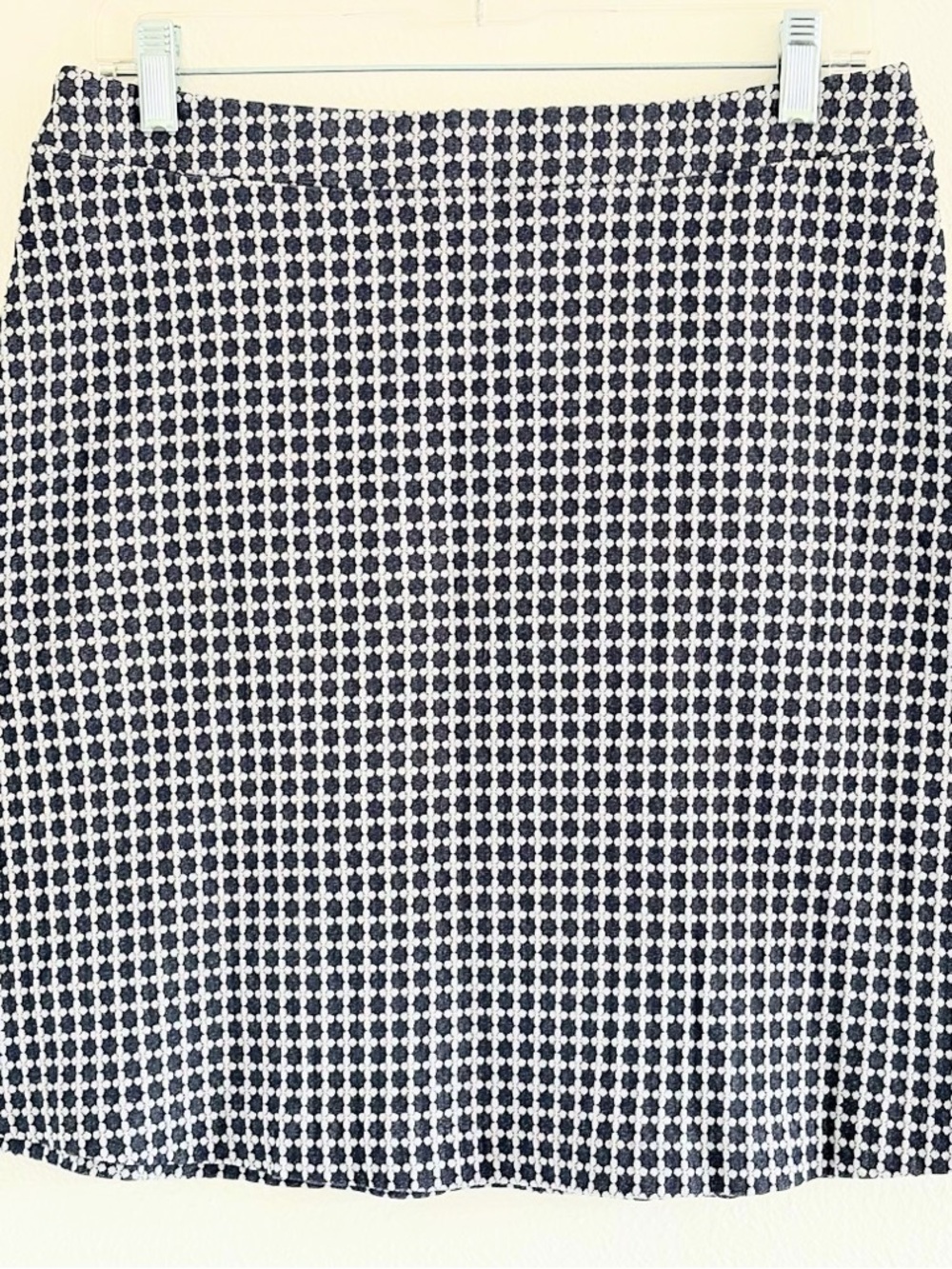 Navy and White Patterned A-Line Skirt very stretchy